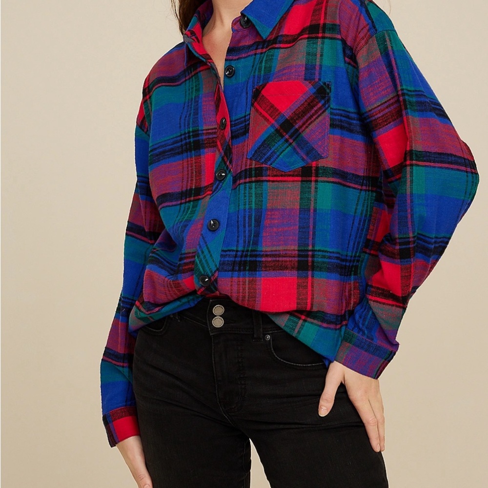Cabin Plaid Boyfriend Tunic
